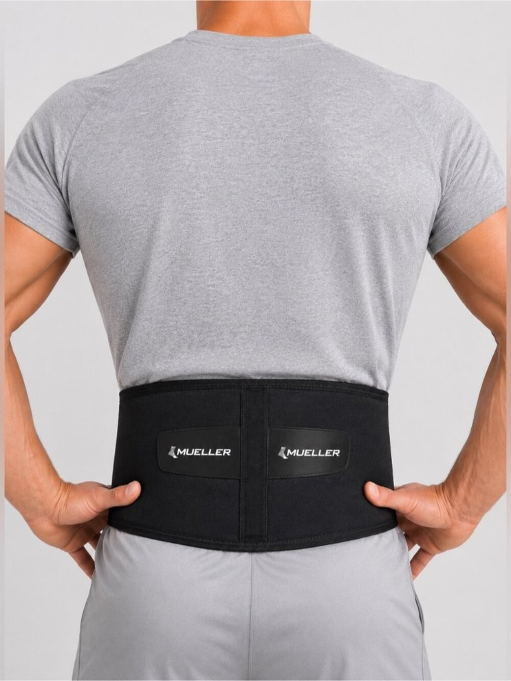 Mueller Adjustable Lower Back Support Brace Lumbar Compression Belt Black